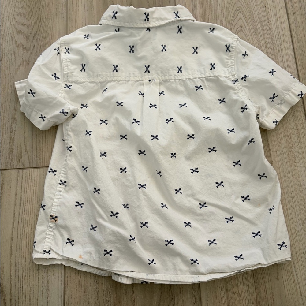 Vineyard Vines Kids' Cream Shirt with Navy Pattern - Picture 5 of 6
